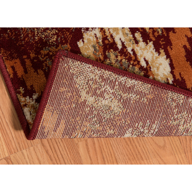 Tapis rouge à motif géométrique Randolph, Rectangle 5 pi 3 po x 7 pi 2 po