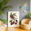 Art mural rétro à framboise rétro, 20 po x 30 po, cadre en bois à l'arrière