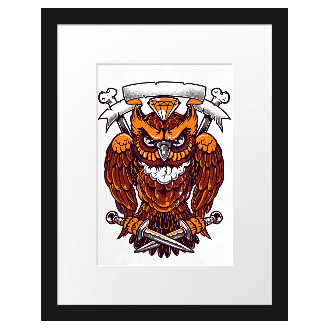 Gerahmtes Poster Rogue Owl White