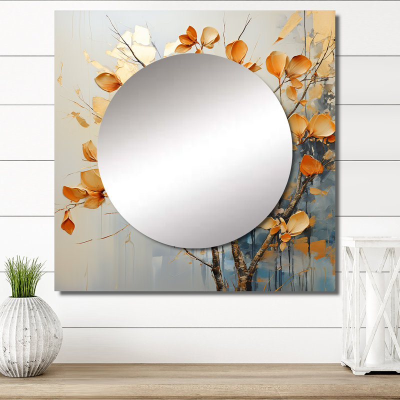 Liselott - Miroir mural à feuilles pour chambre à coucher, 23 po x 23 po