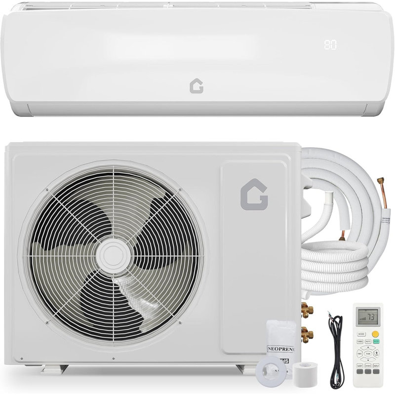 Mini pompe à chaleur CA / SE9 à 9 000 BTU 115V, 3 en 1, refroidissement / chauffage / déshumidificateur, ultra-silencieux 23-42dB avec ligne pré-chargée de 10 pieds pour la chambre à coucher, bureau à domicile