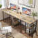 Nedyo 95.2" L Shaped Desks with Shelves, Reversible Corner Computer Desk or 2 Person Long Table