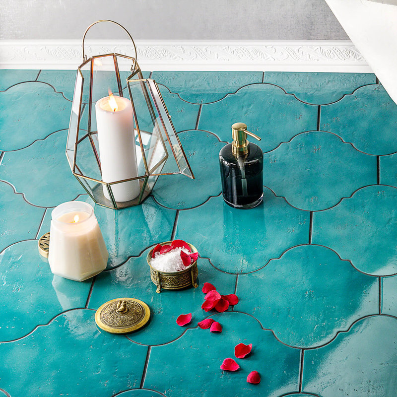 8" x 10" Porcelain Stone Look Wall & Floor Tile (10.54 Sq. Ft. / Case), Teal