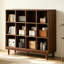 Bibliothèque standard moderne en bois massif noyer foncé-1686816255