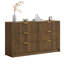Commode cannelée pour chambre à coucher avec 6 tiroirs, commode moderne de 55,1 po de largeur avec poignée en métal-617883312