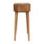 Mini coiffeuse en bois massif rose, 4 compartiments, pieds nordiques