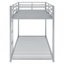 Lit superposé simple au-dessus d'un lit simple en métal avec structure robuste, barrière de sécurité et échelle intégrée pour les petits espaces-669702183
