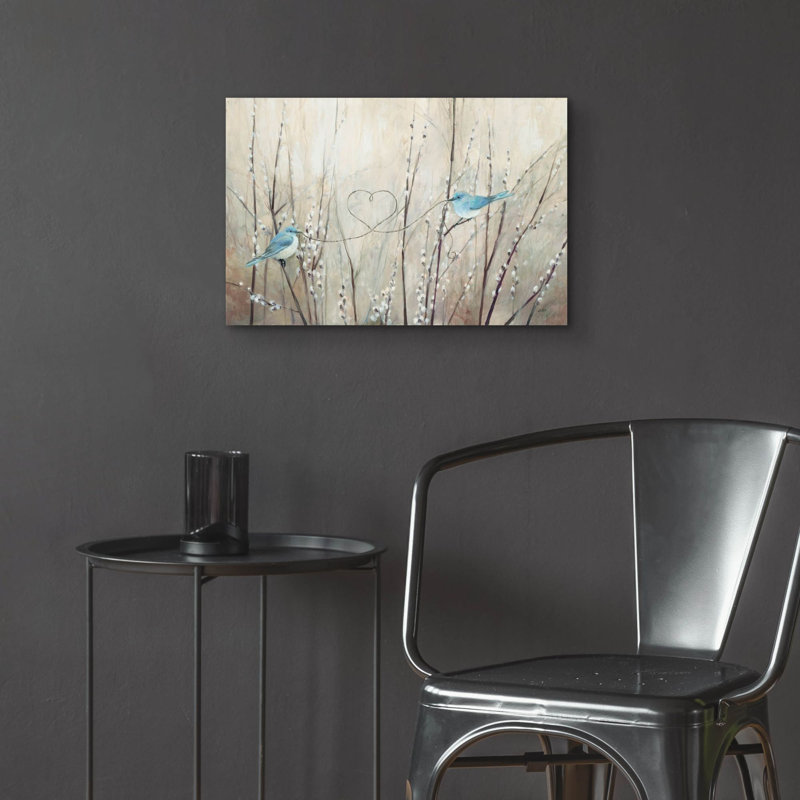  «Pretty Birds Neutral String» par Julia Purinton, art mural en verre acrylique, 24 po x 16 po, H 16 po x l 24 po x P 0,2 po