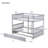 58" W Solid Wood Bunk Bed with Trundle and Convertible Design -134682256