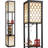 Floor Lamp With Storage Shelves, Linen Shade, Pull-Chain Switch, Etl Approved, Ambient Lighting
