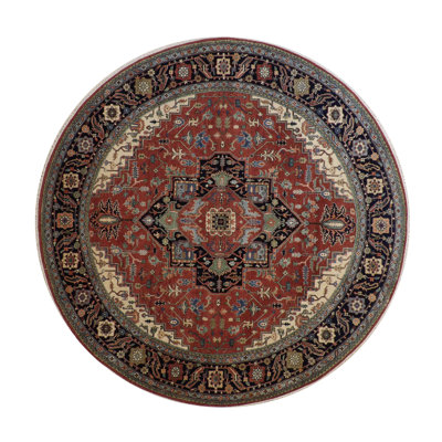 Bhavesh One-of-a-Kind 8.0x8.0 Round Area Rug Rust