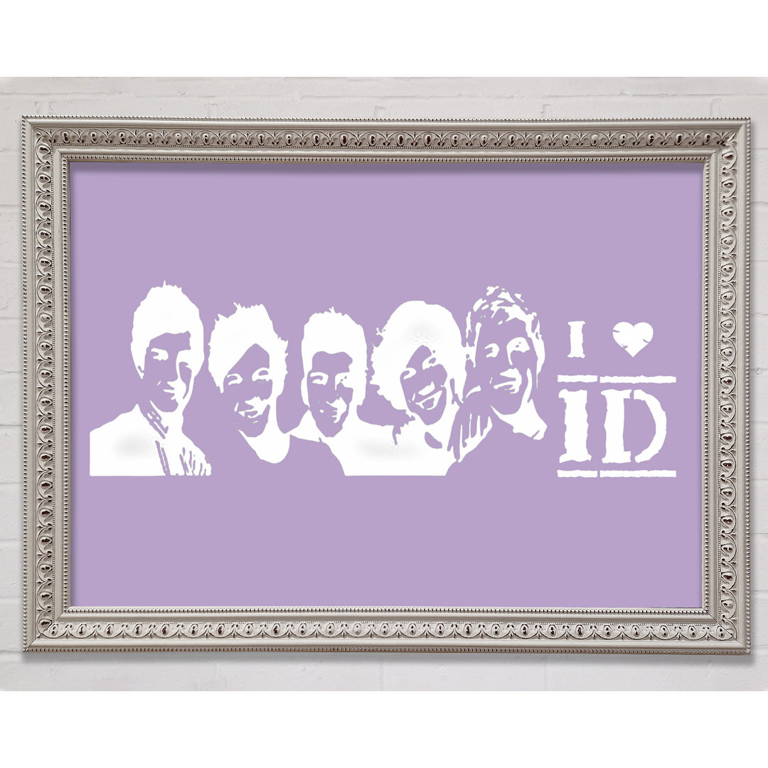 Musik Zitat I Love 1 Direction Lilac Gerahmter Druck