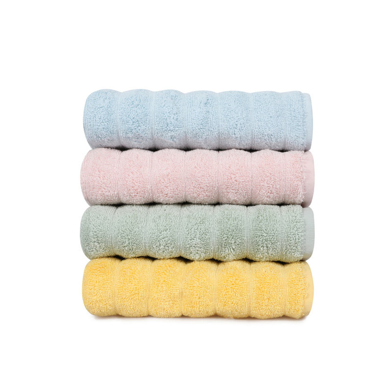 Ensemble de serviettes 4 pièces 100% coton, Jaune / vert / rose
