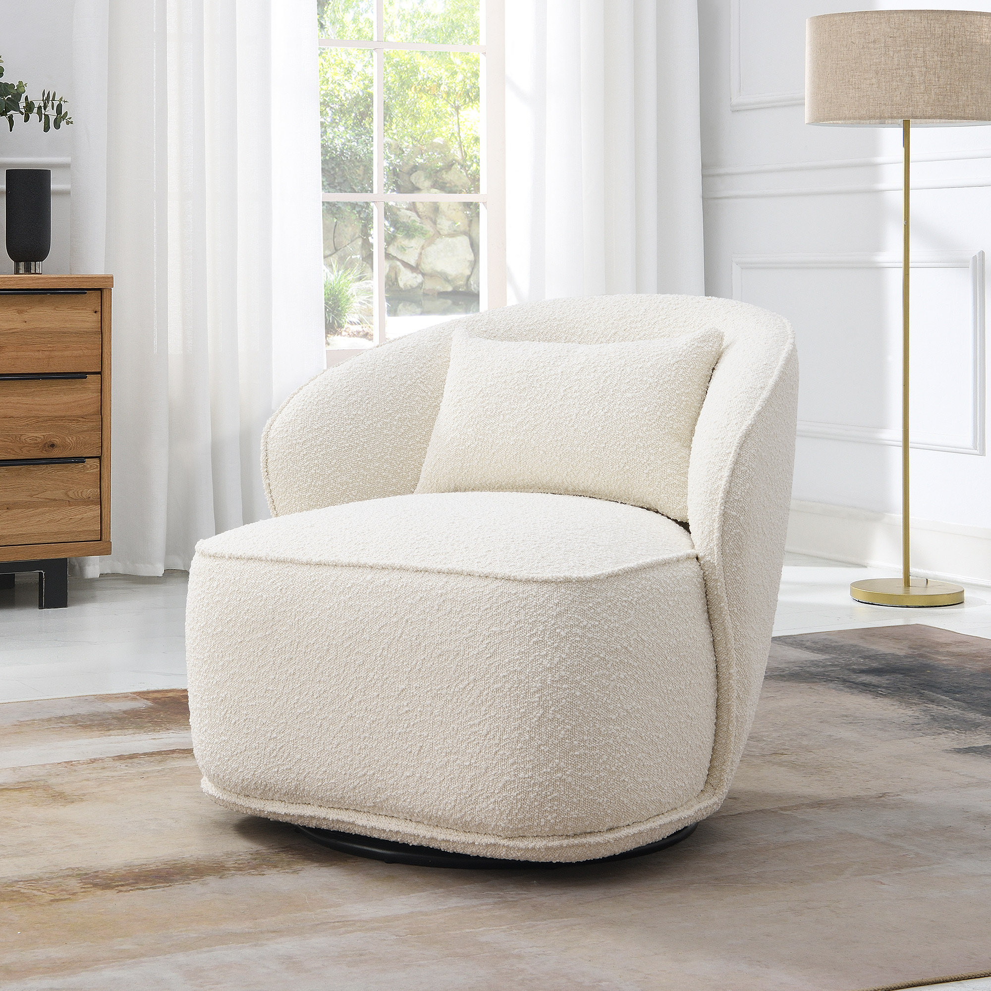 Boucle discount white chair