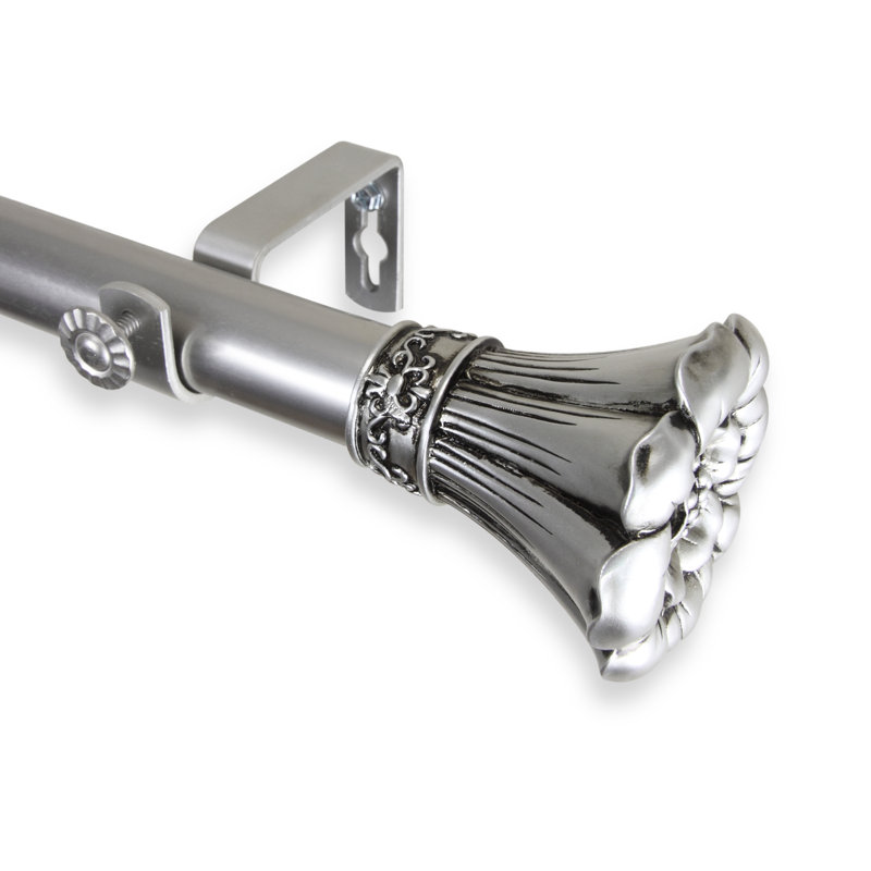 Tringle à rideaux simple Mcfarlane Blossom, H 1 po x l 84 po x P 3,63 po, Nickel satiné