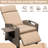 Patio Recliner Chair, Beige, Rust- Resin , Adjustable Angle, Thick Cushions, For Indoor Outdoor Chair Use - Hand-Woven Comfortable, With Side Table