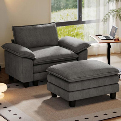  Fauteuil surdimensionné et demi avec repose-pieds Colbey