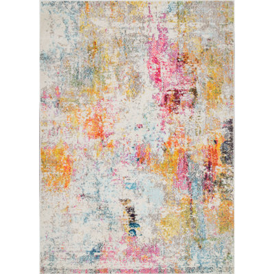 Tapis jaune / crème / rose Vita