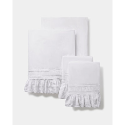 Prairie Crochet Ruffle 100% Cotton Sheet Set