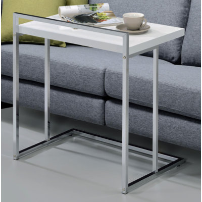 Table à collation rectangulaire ultrabrillante avec pieds en métal