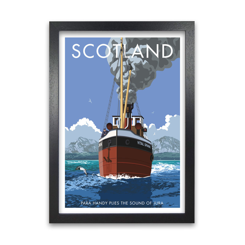 Scotland Para Handy by Stephen Millership - Print, Black, 84.1 cm H x 59.4 cm W x 5 cm D