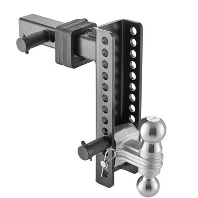 Adjustable Trailer Hitch 2" Receiver 10" Drop Tri-Ball Hitch 21500 lbs