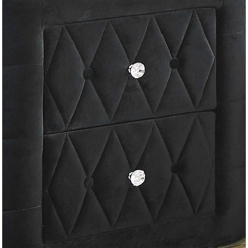 Table de chevet ovale en faux marbre avec rangement à 2 tiroirs, capitonnage à boutons et faux cristaux pour les chambres élégantes