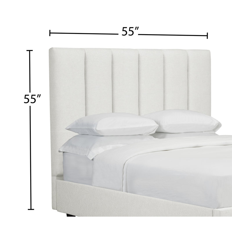 Tête de lit tapissier à panneau Tarrant, Double, Cuir - Blanc