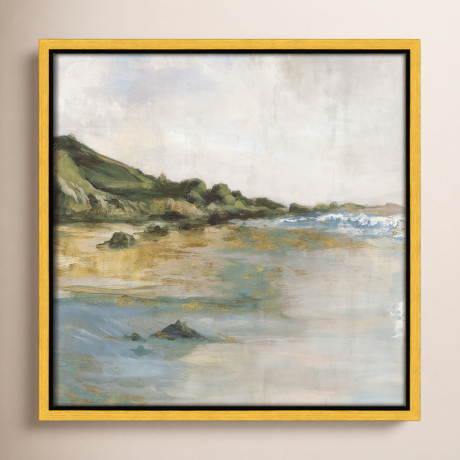 Cordoba "Tide's Edge" Print, 13.5" H x 13.5" W, Gold