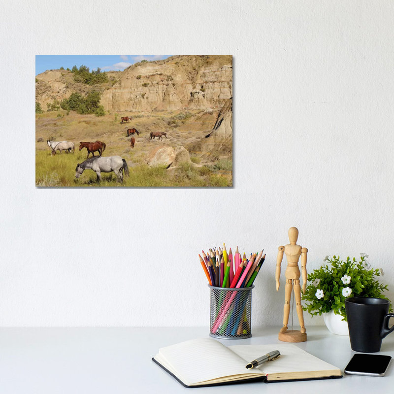 Badlands Herd by Brian Wolf - Wrapped Canvas Print, 20.32cm H x 30.48cm W x 1.91cm D