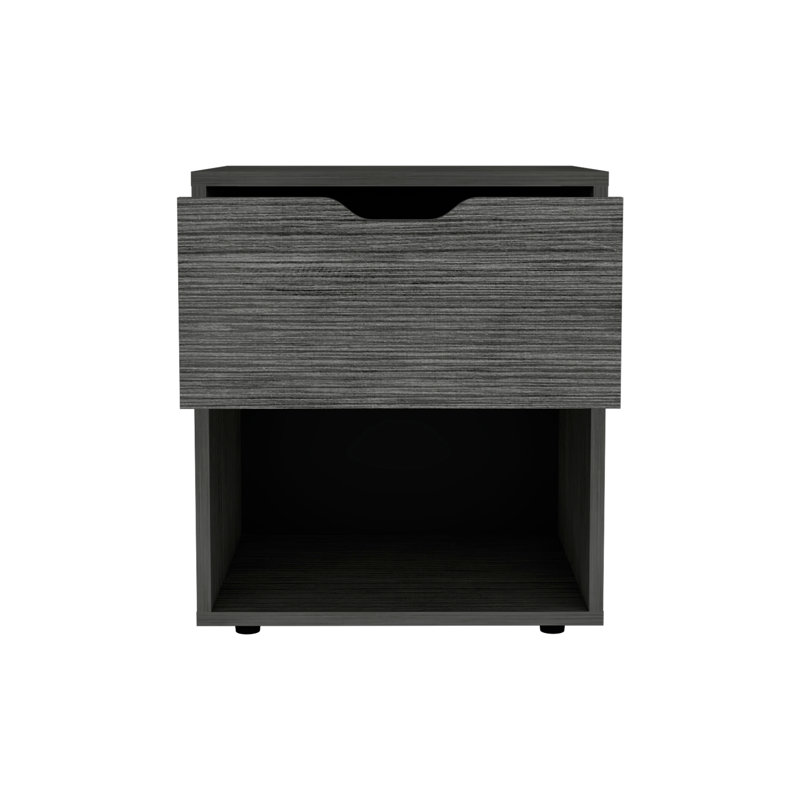 19.7" H Nightstand End Table with Open Shelf,Ligth Grey, Light Grey