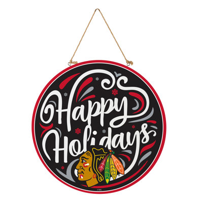 Décoration de porte ronde avec corde suspendue Chicago Blackhawks de Chicago, 18 x 18