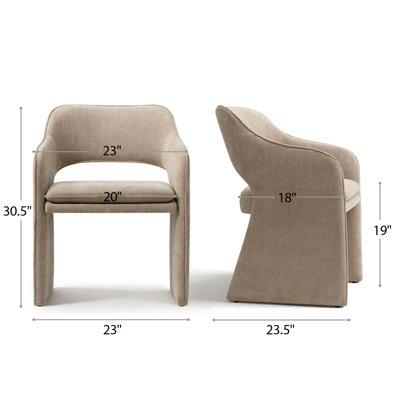 19" Seat Height Upholstered Dining Armchair
