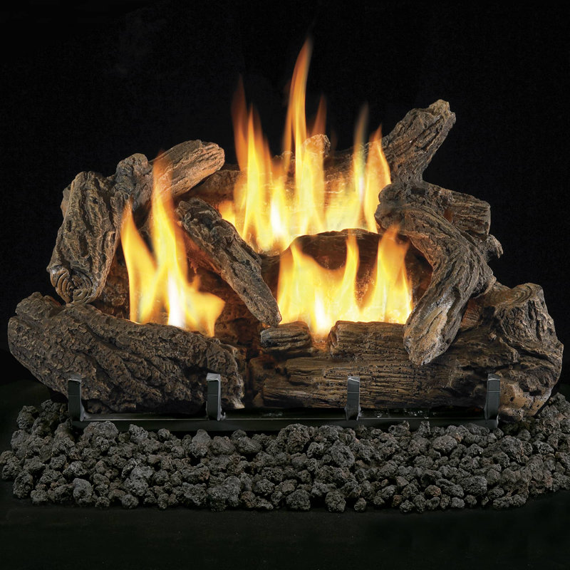 ProCom Ventless Dual Fuel Gas Log Set - 18in., 30,000 BTU, T-Stat Control - Model# PCNSD18T