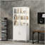 Grande vitrine de 76,75 po avec lumières DEL, cadre en acier et visibilité à 3 côtés pour les couloirs, les salons, les cuisines et les bureaux-131656150