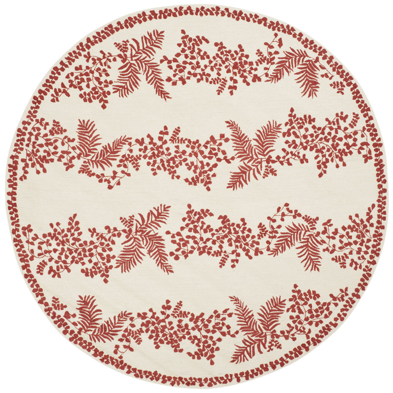 Martha Stewart Wool Pile Floral Rug, Round 6'