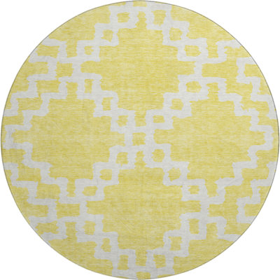 Premium Machine Washable Prisco Yellow Rug