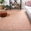 Tapis rose / naturel en laine tissé à la main Jarid