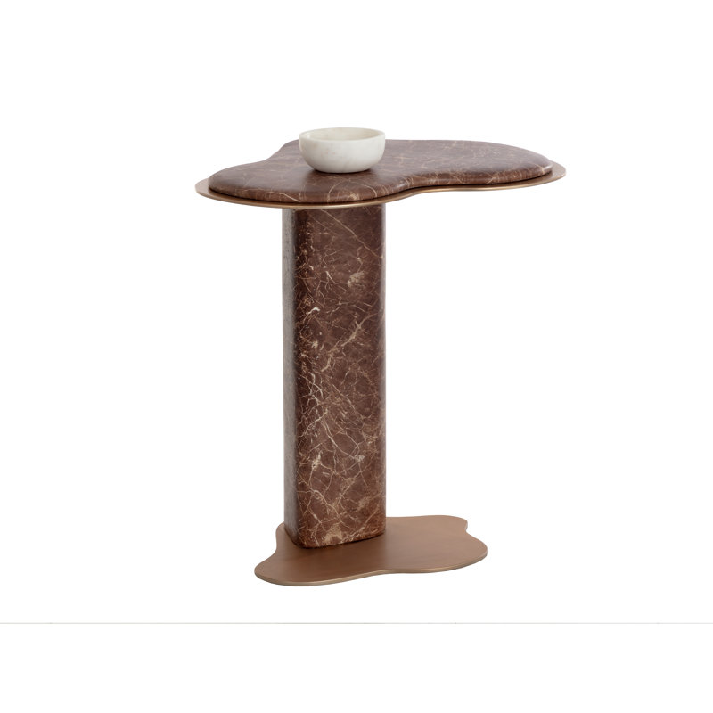 Table d'appoint ISOLA - Effet marbre - Moka