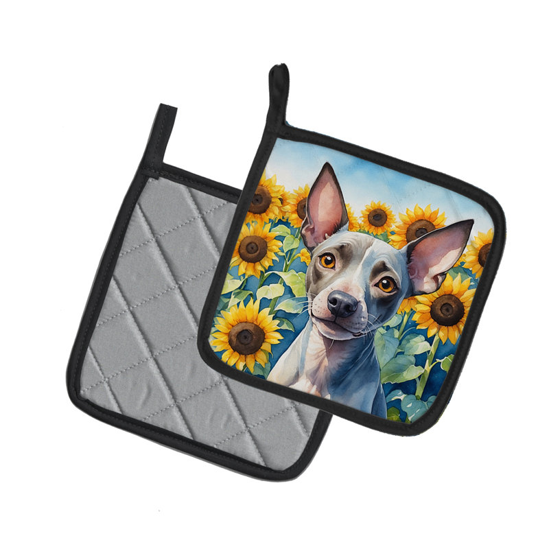 Caroline's Treasures In Sunflowers Floral Polyester Potholder Set