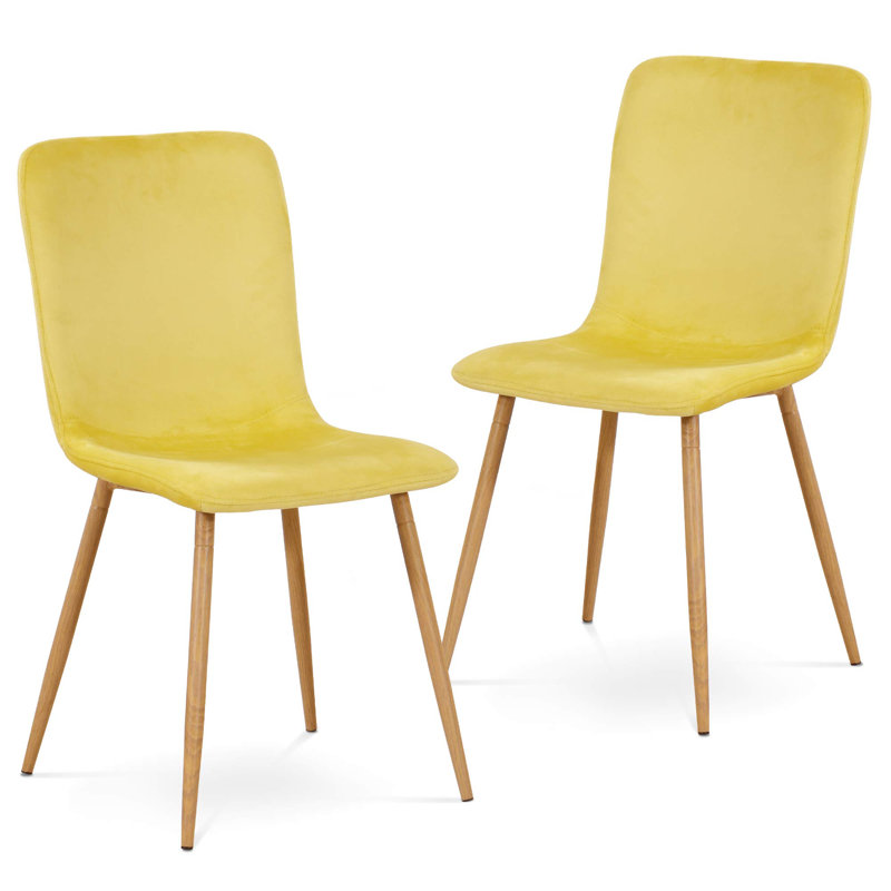 Chaise d'appoint en velours jaune
