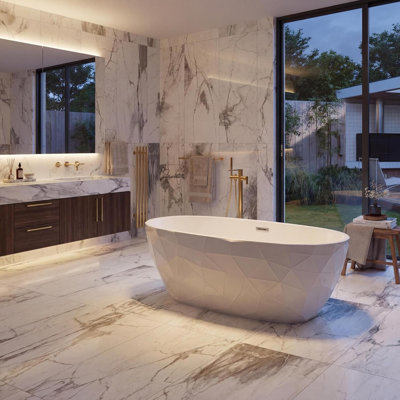  Freestanding Bathtub 59 In, Acrylic Free Standing Tub 59 In, Diamond Texture Exterior, Stand Alone Tub with Chrome Overflow & Pop-Up Drain