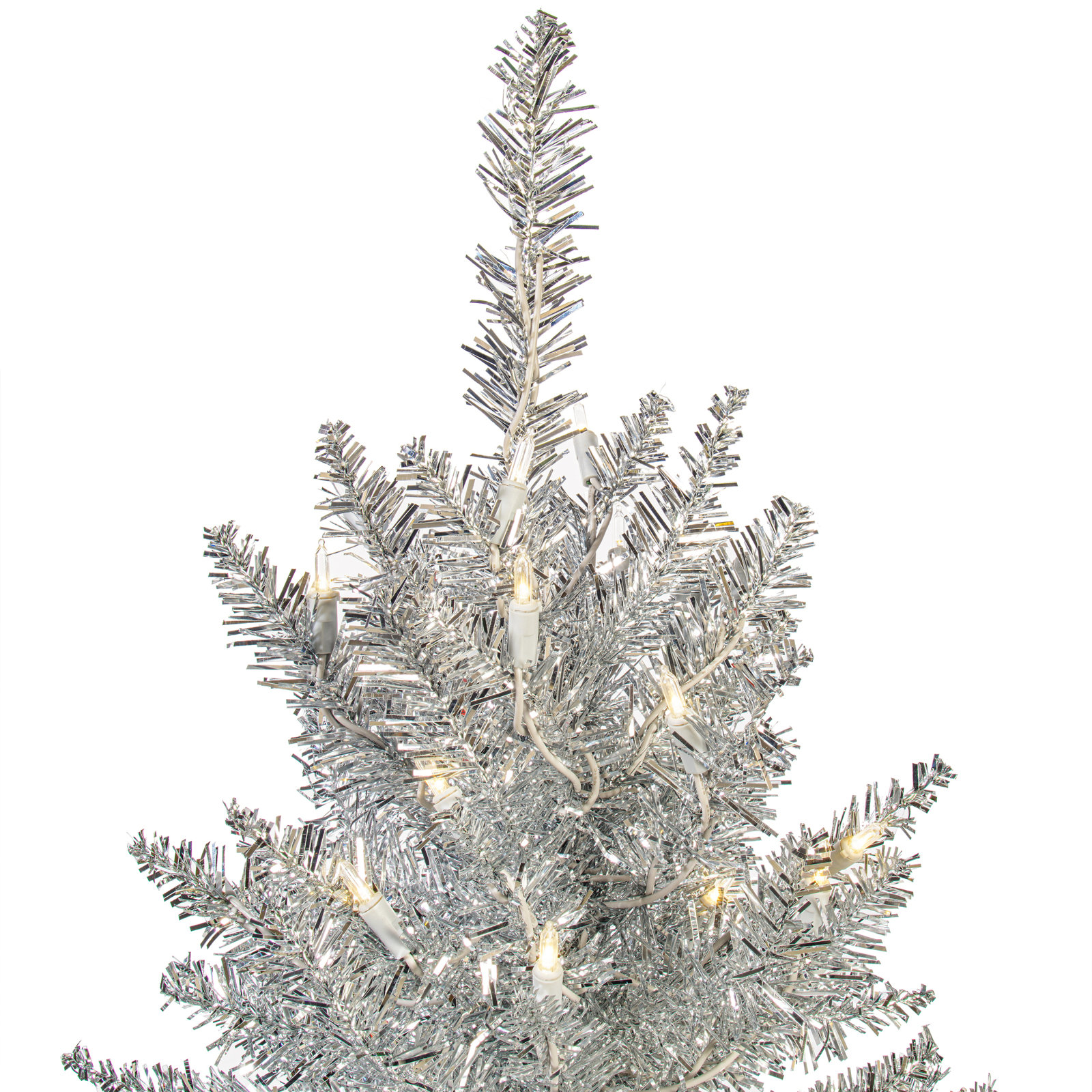 Silver 6.5' Pre-Lit Fir Christmas Tree, 3'