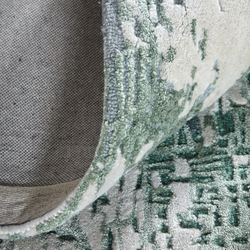 Zarah Hand Tufted Abstract Area Rug, Green, Rectangle 8' x 10'