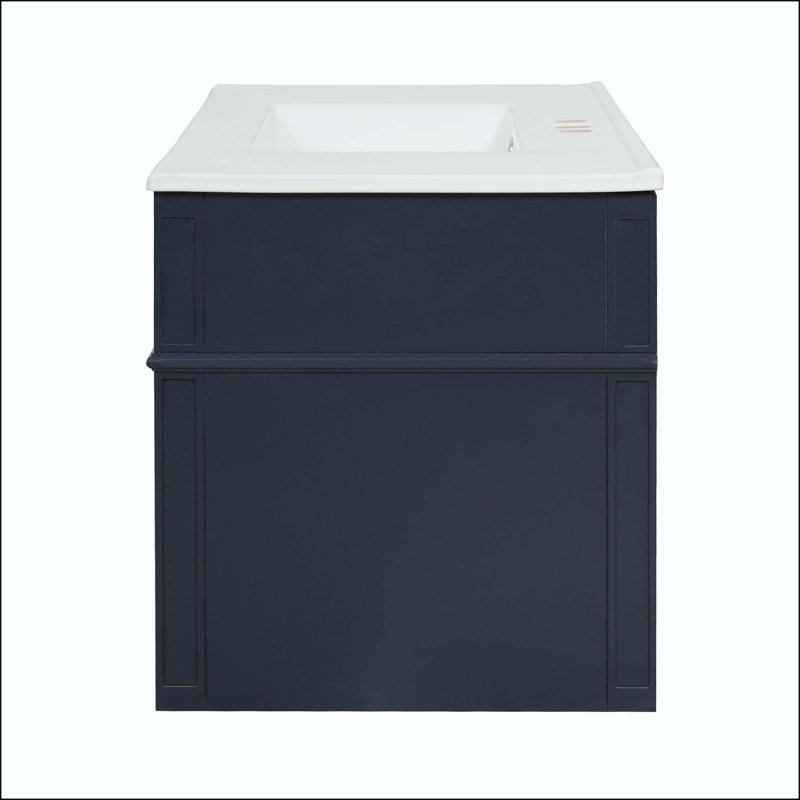 Ensemble de meuble-lavabo mural 36 po avec 2 tiroirs et basculant 36 po, Blue/Gold