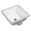 Lavabo de salle de bain encastré en porcelaine blanche carrée avec trop-plein 14 po x 14 po Ruvati