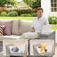 Ensemble de conversation de patio 10 pièces avec chaises berçantes pivotantes Bobia, ensemble de conversation avec foyer extérieur-382870729