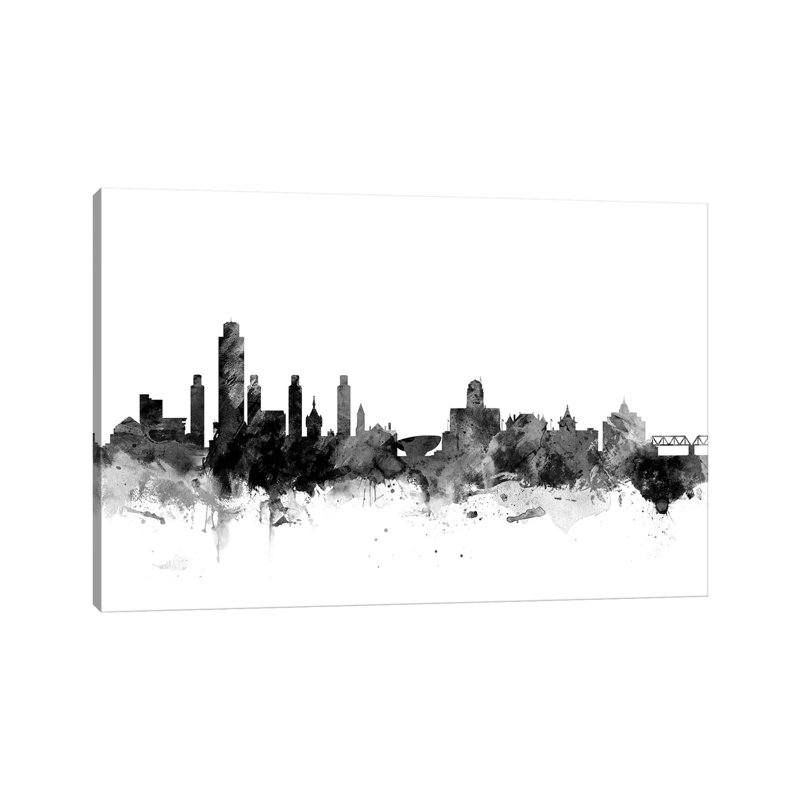 Albany, New York In Black & White by Michael Tompsett - Wrapped Canvas Gallery-Wrapped Canvas Giclée, 20.32 cm H x 30.48 cm W