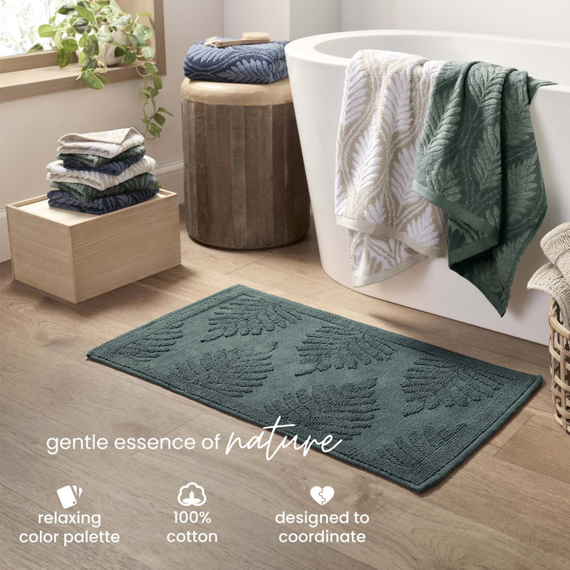 Martex Fern Ogee Jade Bath Rug, Fern Ogee Jade