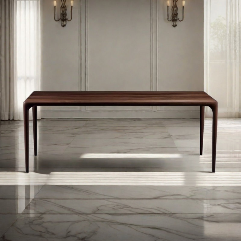 Walnut Solid Wood Dining Table, 35.43" W x 86.61" L